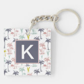 パステルパームツリーバイザビーチパターン キーホルダー (裏面)