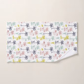 パステルパームツリーバイザビーチパターン バスタオルセット (ハンドタオル)