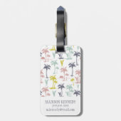 パステルパームツリーバイザビーチパターン ラゲッジタグ (裏面縦)