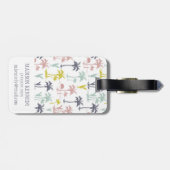 パステルパームツリーバイザビーチパターン ラゲッジタグ (裏面横)