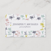 パステルパームツリーバイザビーチパターン 名刺 (正面)