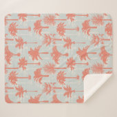 パステルパームツリーパターン シェルパブランケット (正面(横))