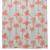 パステルパームツリーパターン シャワーカーテン (正面)