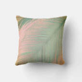 パステルパームリーフデザイングリーンとピンク クッション (裏面)