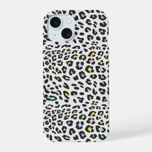 パステルヒョウ柄 iPhone 15ケース (裏面)
