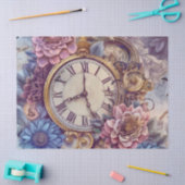 パステルビクトリアンスチームパンクパターン 薄葉紙 (クラフト)