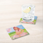 パステルビューティフルママベビーシャワー スクエアペーパーコースター (インサイチュ)