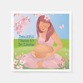 パステルビューティフルママベビーシャワー スタンダードカクテルナプキン