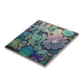 パステルビーチグラスフラワーモザイク タイル (側面)