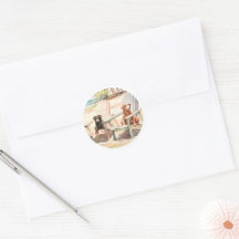 パステルビーチシーンドッグズインアディロンダックチェア