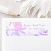 パステルビーチ結婚式パームツリー葉サンライズ ラベル (インサイチュ)