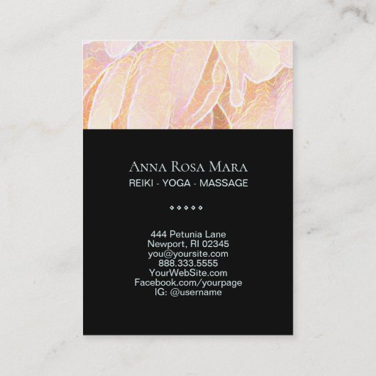 *~*パステルピオニーヒーラーマッサージ霊気ヨガロータス 名刺 (裏面)