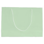 パステルピスタチオ無地のカラー |クラシック |エレガント | ラージペーパーバッグ (裏面)