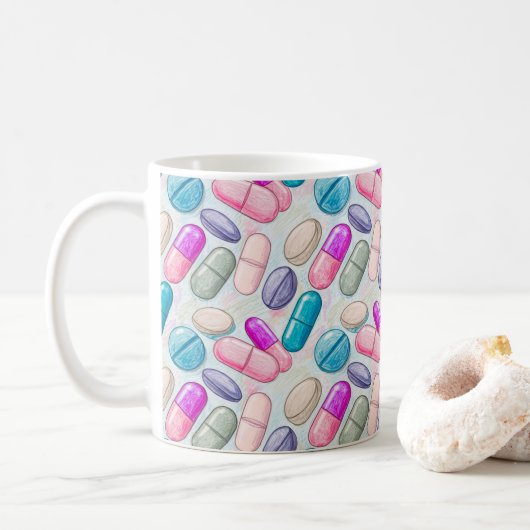 パステルピルイラスト コーヒーマグカップ (ドーナツ)
