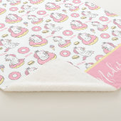 パステルピンクお洒落のユニコーンのパターン(名前) シェルパブランケット (3/4)