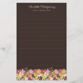 パステルピンクお洒落春の花ガーデン開花 便箋 (正面)