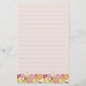 パステルピンクお洒落春の花ガーデン開花 便箋 (裏面)