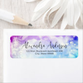 パステルピンクから青の水色のスクリプファンシートラベル ラベル (インサイチュ)