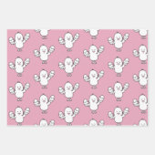 パステルピンクかわいいイースターシック&エッグパターン ラッピングペーパーシート (正面2)
