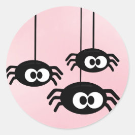 パステルピンクかわいいスパイダースハロウィーン ラウンドシール
