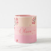 パステルピンクさくらんぼブロッサムマグ ツートーンマグカップ (中央)