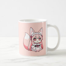 パステルピンクちびキツネガール コーヒーマグ