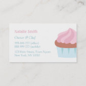 パステルピンクつや消しカップケーキベーカリーペストリーケーキ 名刺 (裏面)