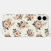 パステルピンクとクリームフローラブーケパターン Case-Mate iPhoneケース (裏面 (横))
