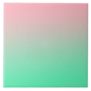 パステルピンクとグリーンのグラデーショングラデーションペア タイル