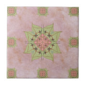 パステルピンクとグリーンタイル タイル (正面)