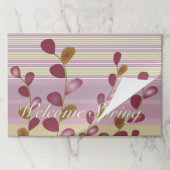 パステルピンクとグリーンブルゴーニュ開花 ペーパーパッド (折り畳み)