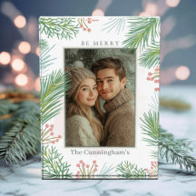 パステルピンクとグリーンホリークリスマス