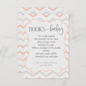 パステルピンクとグレーのジグザグ 赤ちゃんのための本 エンクロージャーカード (正面/裏面)