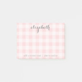 パステルピンクとグレーバッファローチェックあなたの名前を追加 ポストイット (正面)