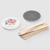 パステルピンクとグレー牡丹の花 ハンドファン (組立なし)