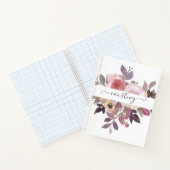 パステルピンクとパープルの花のカスタマイズされたデザイン ノートブック (内部)