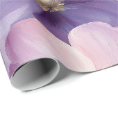 パステルピンクとパープルウォーターのカラーフローラデザイン ラッピングペーパー (ロールコーナー)