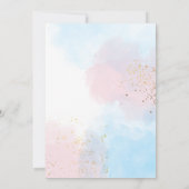 パステルピンクとブルーウォーターのカラーブライダルシャワー 招待状 (裏面)