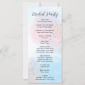 パステルピンクとブルーウォーターのカラー結婚式 プログラム (裏面)