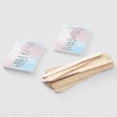 パステルピンクとブルーウォーターのカラー結婚式 プログラム ハンドファン (組立なし)