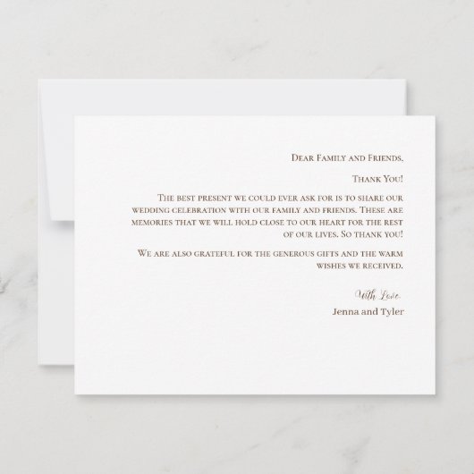 パステルピンクとブルーウォーター結婚カラー サンキューカード (裏面)