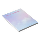 パステルピンクとブルークラウドの背景 ノートパッド (アングル)