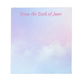 パステルピンクとブルークラウドの背景 ノートパッド