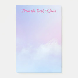 パステルピンクとブルークラウドの背景 ポストイット