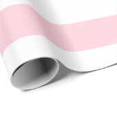 パステルピンクとホワイトのワイドな水平ストライプ ラッピングペーパー (ロールコーナー)