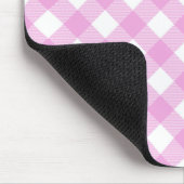 パステルピンクとホワイトアングルプレイド マウスパッド (コーナー)