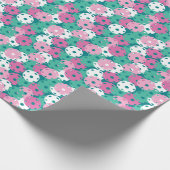 パステルピンクとミティなグリーンのピックボール ラッピングペーパー (角)