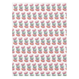 パステルピンクとミントグリーンマカロンのクッキーをテーマ テーブルクロス