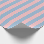 パステルピンクとライトブルーの縦のパタストライプーン ラッピングペーパー (角)