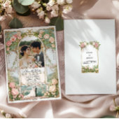 パステルピンクと白のフローラ結婚式の日付を保存 招待状